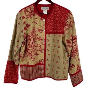 VINTAGE PATCHWORK JACKET Linen Blend Sz L/12